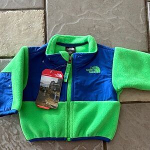 The North Face Neon Green DENALI heavy Fleece Jacket infants